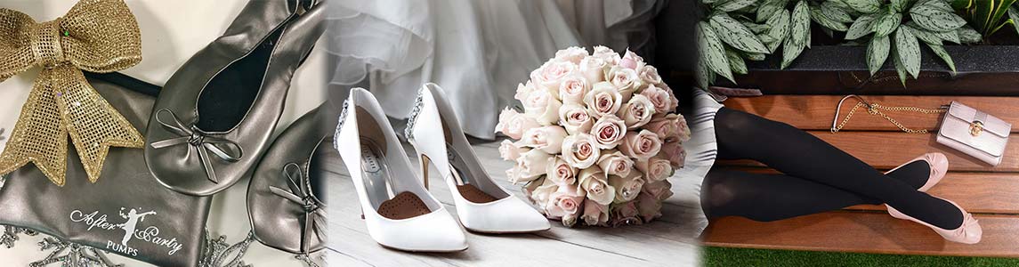 Wedding White Flat Shoes in a Bag - UK