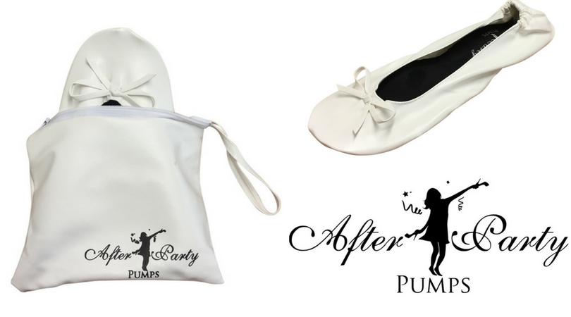 Wedding White Flat Shoes in a Bag - After Party Pumps